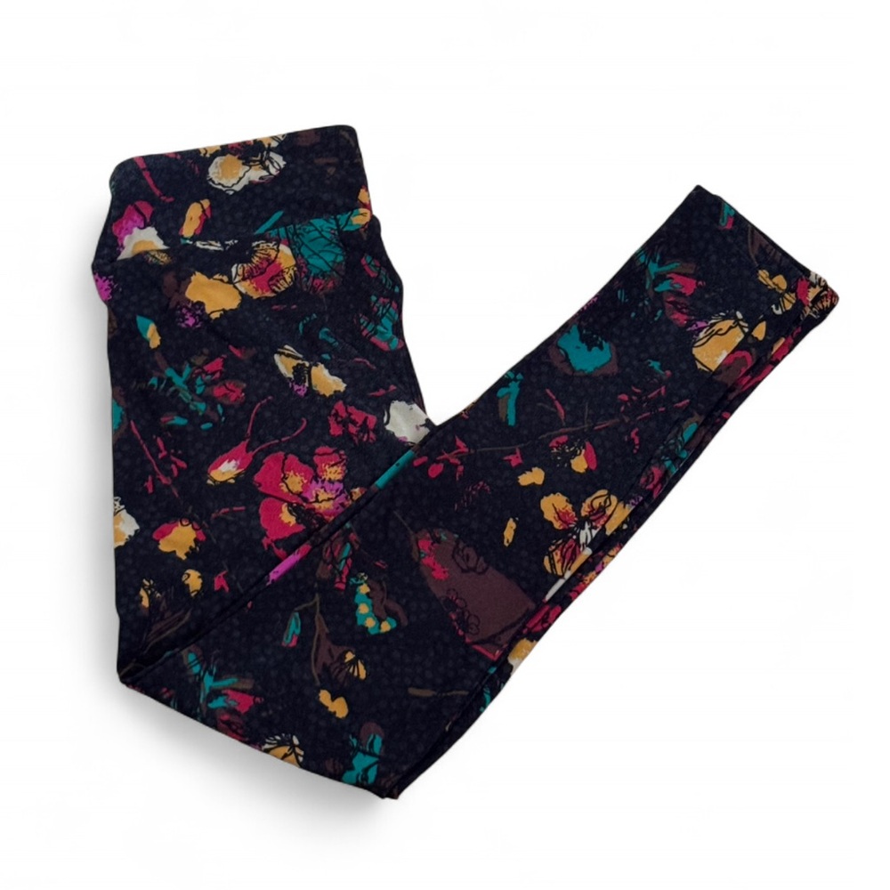 LuLaRoe Kids Leggings with Colorful Floral Design - Picture 1 of 4